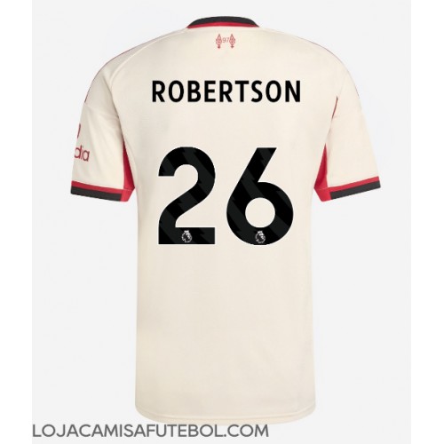 Camisa de Futebol Liverpool Andrew Robertson #26 Equipamento Secundário 2025-26 Manga Curta